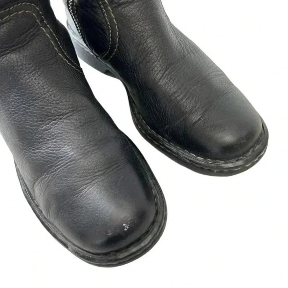 BORN Leather Riding Boots Tall Knee High Equestrian Buckle Black Size 6.5 EU37 - Picture 8 of 16